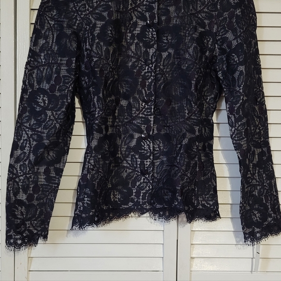 CARLISLE Vintage Foral Lace & Silk Dress Jacket, Size 6 - Picture 11 of 12